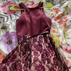 purple dress comes with belt